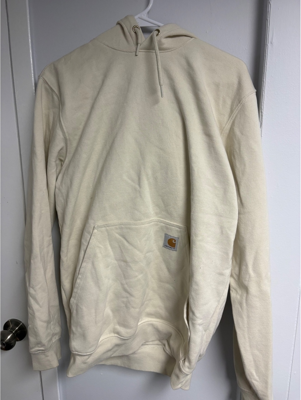 Carhartt Loose Fit Cream Hoodie Sweatshirt Size Small